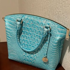 Brahmin’s Dusty Blue Melbourne Duxbury Satchel & matching Ady Bi-Fold Wallet